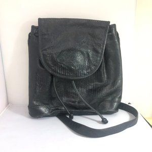Carlos Falchi Blck Leather Shoulder Purse